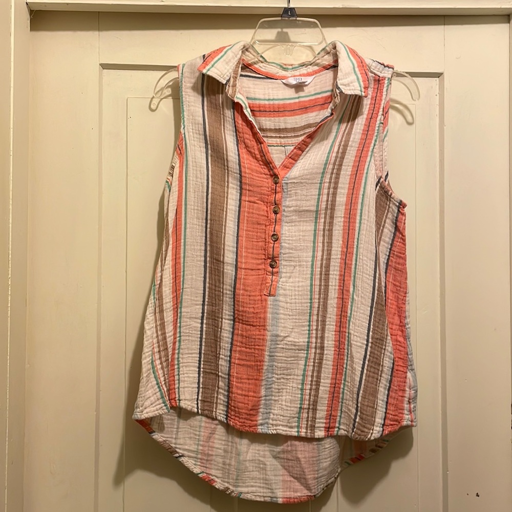 Beach/Boating Time And Tru Vertically Striped Shirt